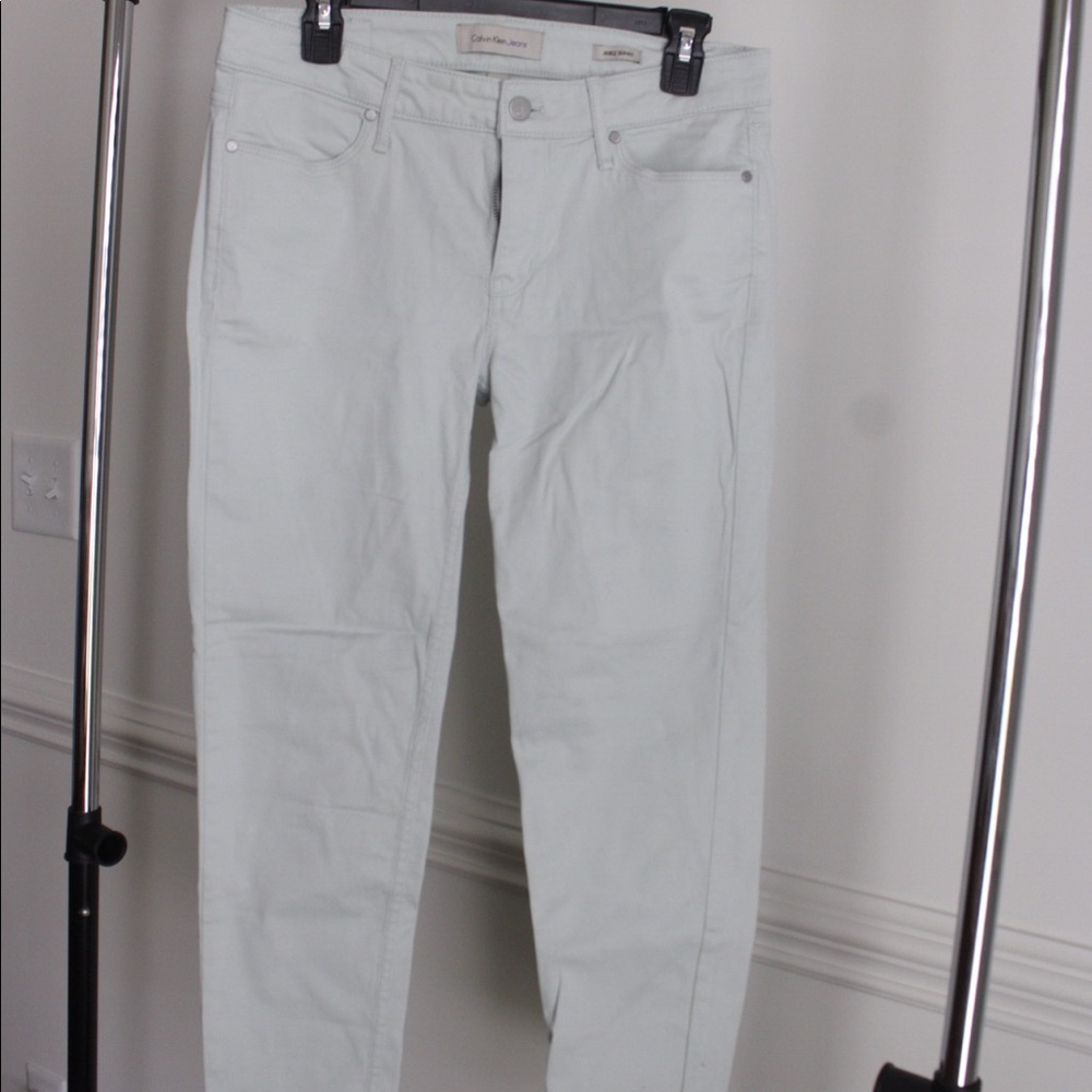 Mint green Calvin Klein skinny jeans